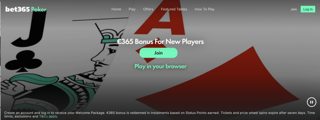 bet365 Poker cash games