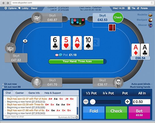 Stay And Play At Sky Poker's Fantastic Range Of Sit & Go Tables