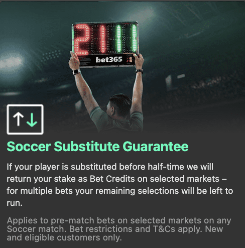 Bet365 Soccer Betting Soccer Sub Guarantee