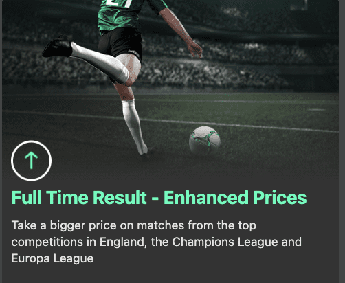 bet365 Soccer Betting Full Time Result Enhanced Prices