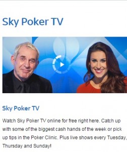 Sky Poker TV Tony Kendall
