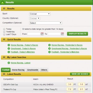 Coral Sports Results Betting