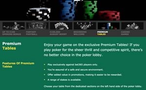 Bet365 Poker Premium Tables