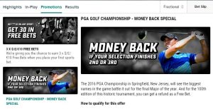 Betstars USPGA Offer