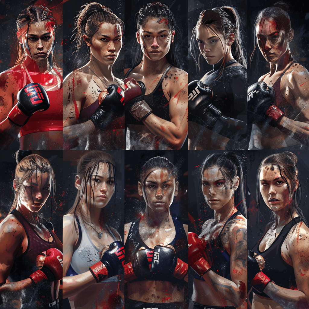 montage of women UFC fighters