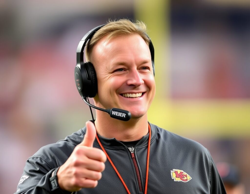 Ian John An NFL Head Coach wearing a headset with a smile a 2ddadddb 07ca 4675 9d42 eff0681768c9