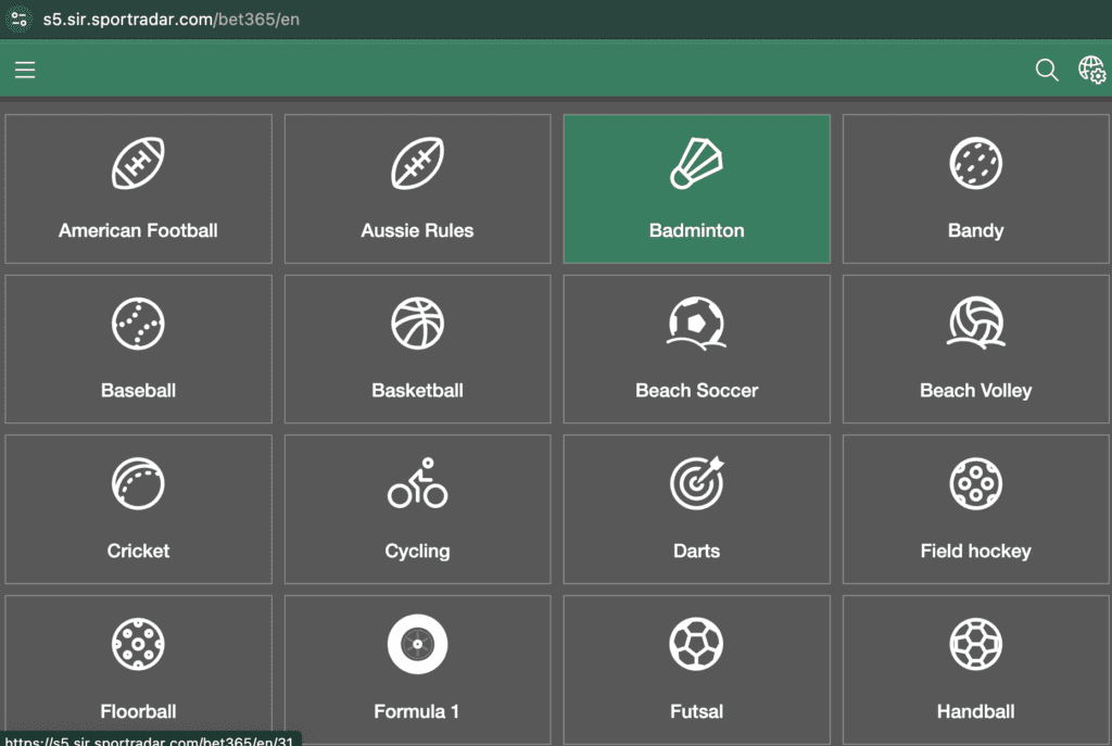 Bet365 Research - Sports Stats