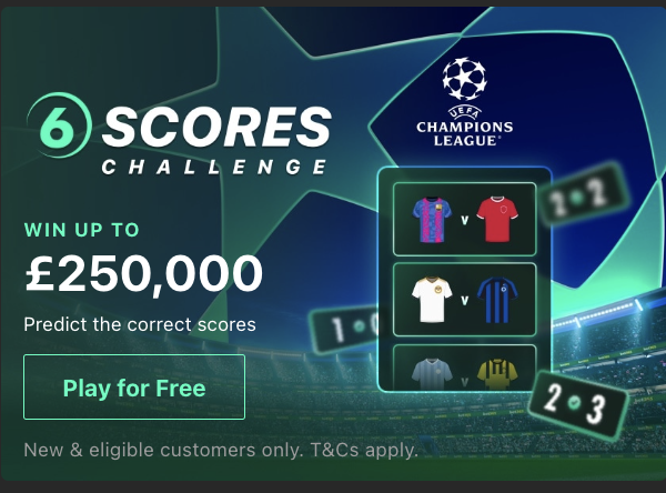 Champions League 6 Scores Challenge