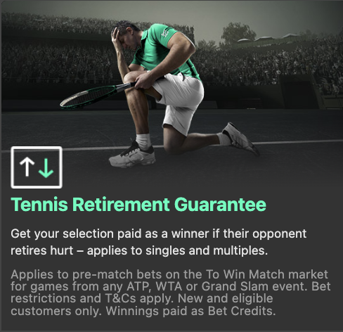 bet365 Tennis Retirement Guarantee