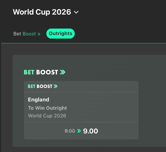 2026 World Cup European Qualifiers England Bet Boost at bet365