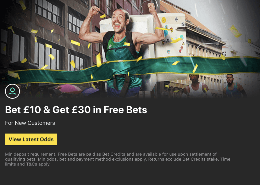 Bet 10 Get 30 in Free Bets