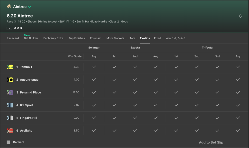 Tote Betting Exotics