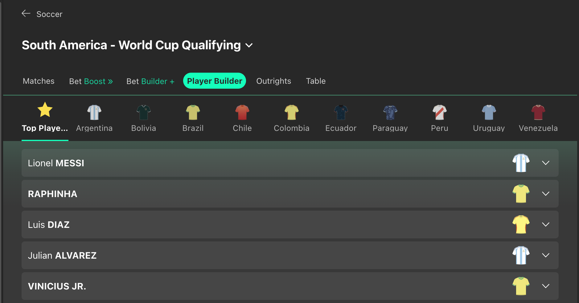 bet365 Player Builder