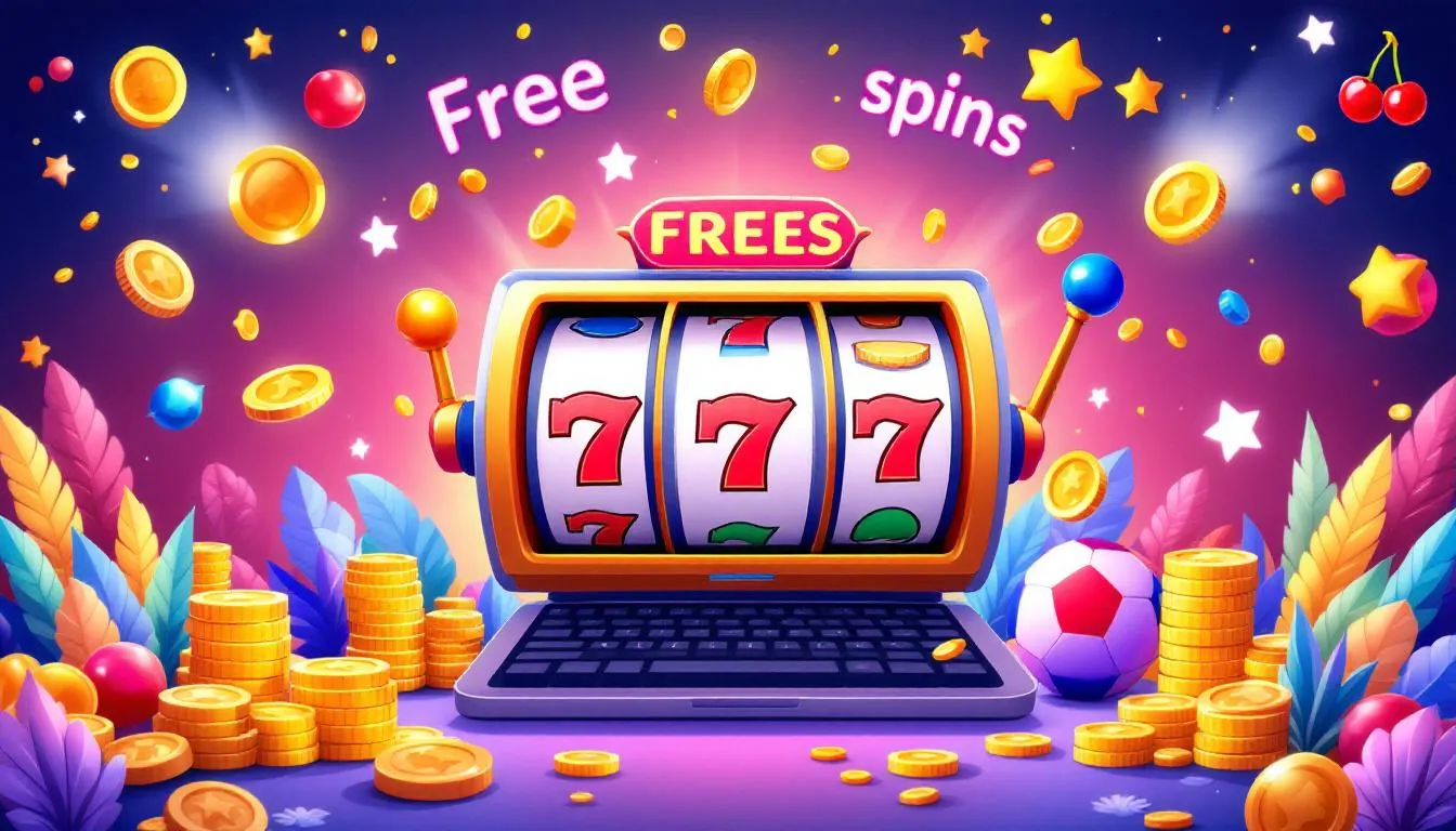 An illustration depicting the concept of free spins no wagering in online casinos.