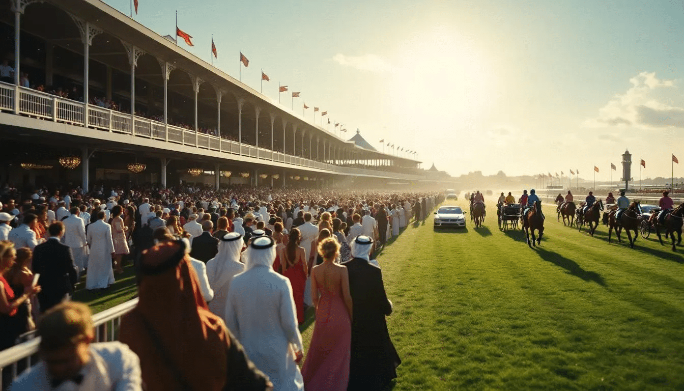A lively atmosphere at the Qatar Goodwood Festival, a highlight of the racing calendar.
