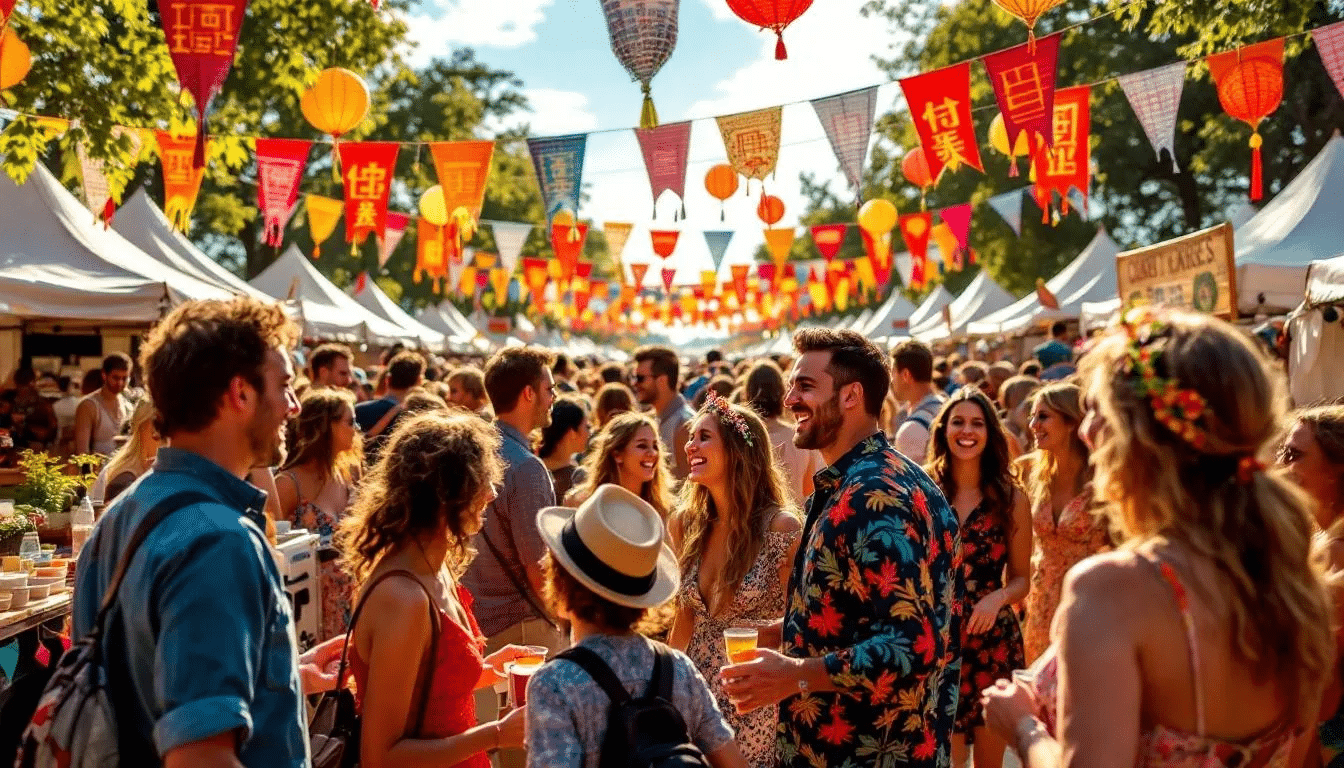 A social gathering at the Chester May Festival 2026, showcasing the festive spirit.