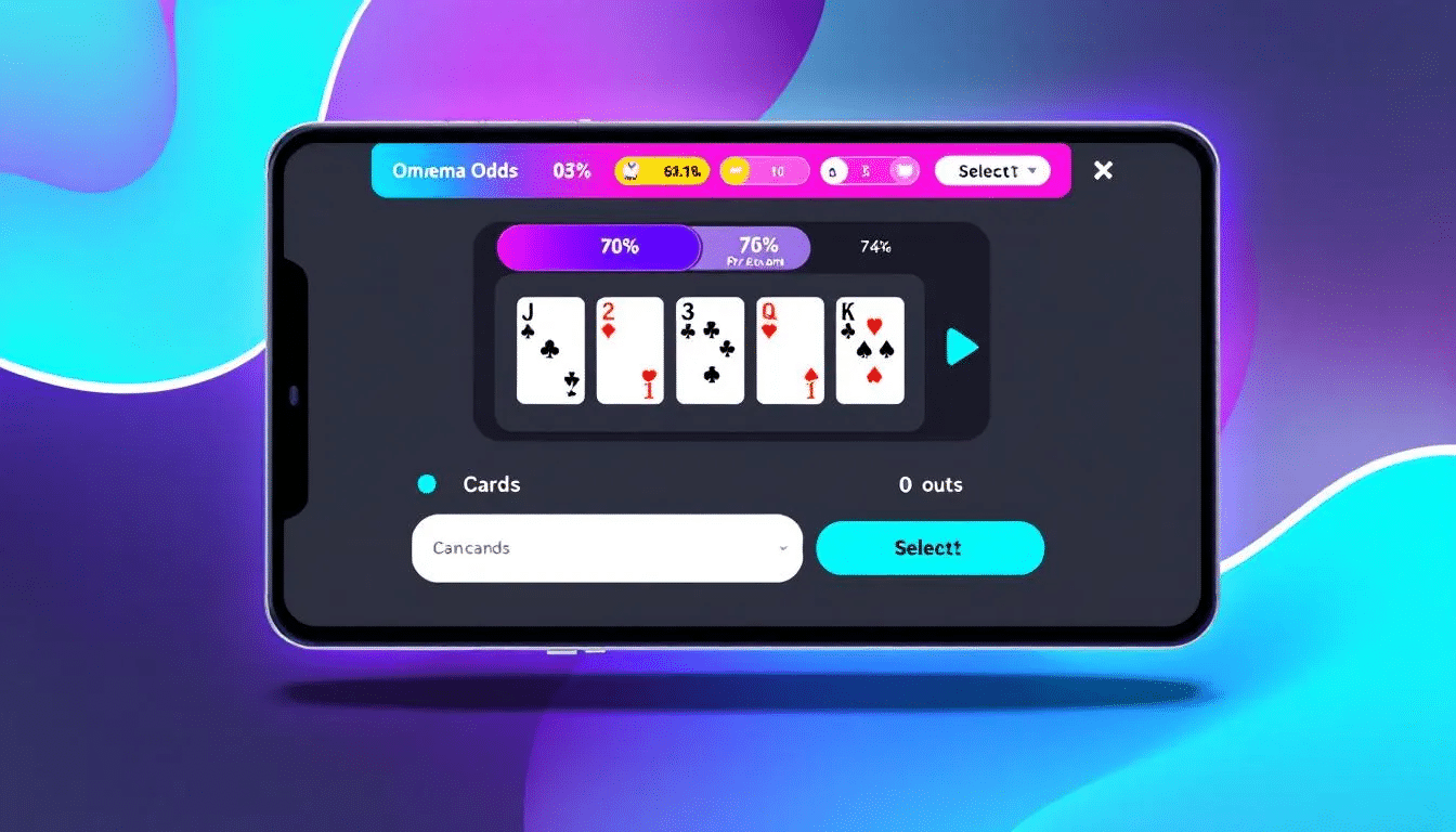 Poker outs and their role in Omaha, featuring a calculator.