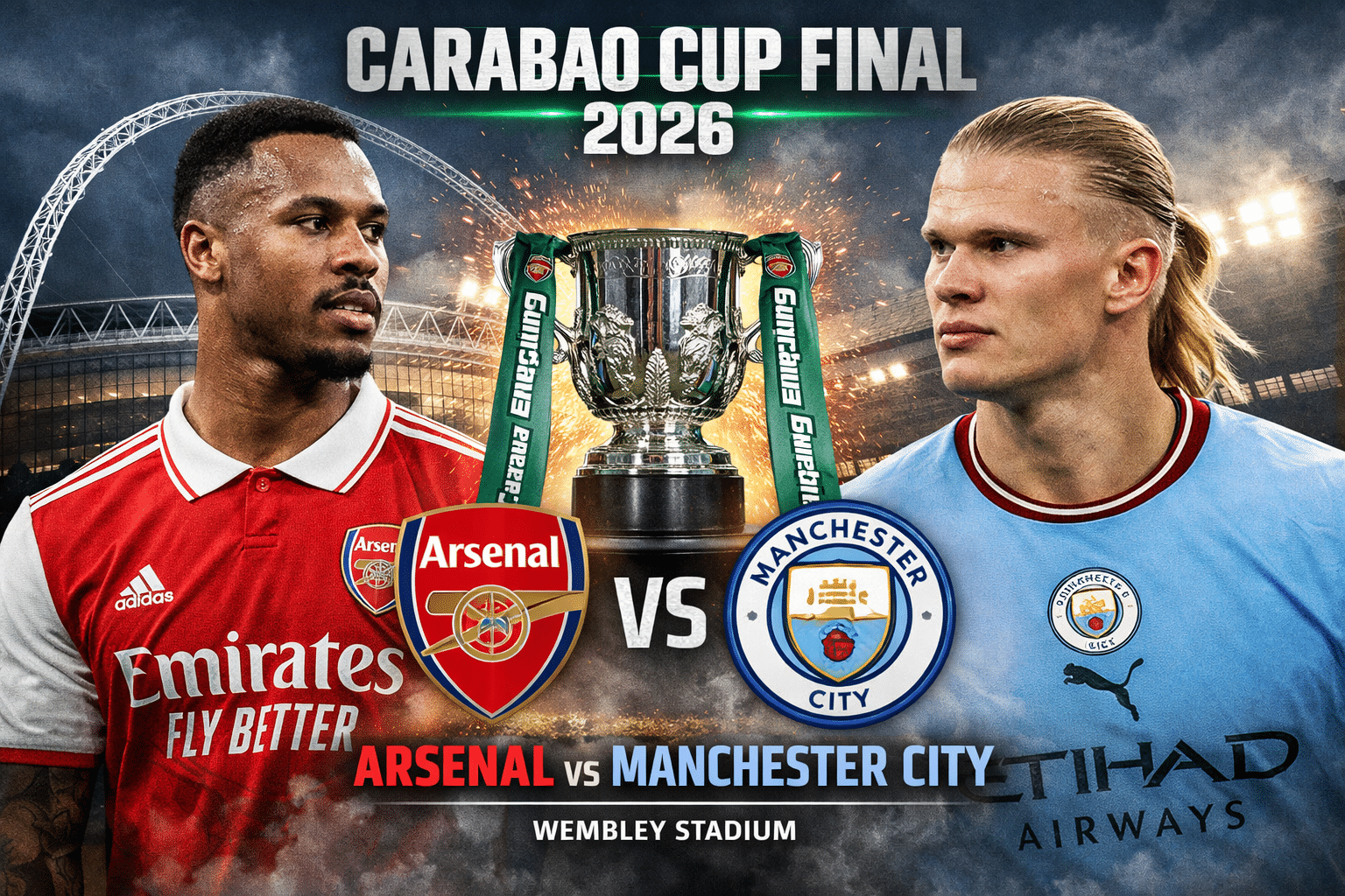 Arsenal vs Manchester City Carabao Cup Final 2026
